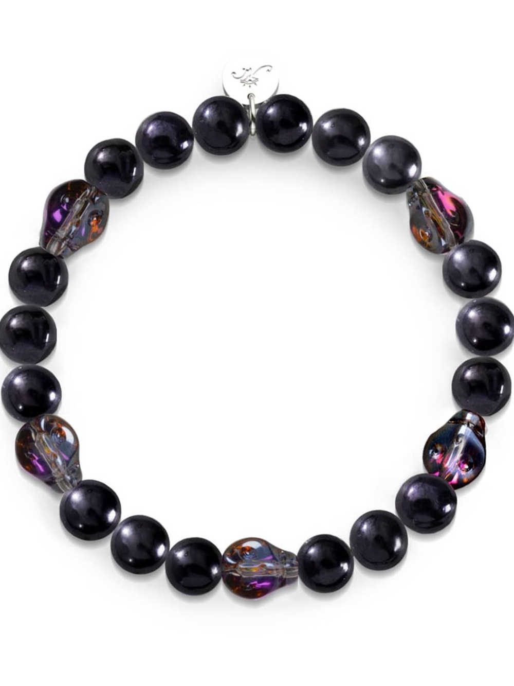 🆕️ NOGU Sea Spirit Black Freshwater Pearl x Crystal Skull Bracelet